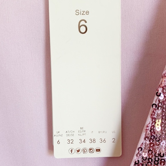 Club L London Pink Sequin long sleeve mini Wrap Dress - Picture 7 of 13